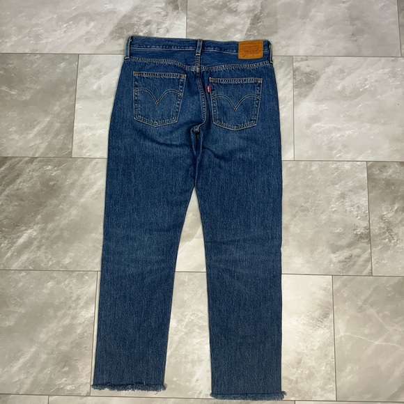 Levis 501 Womens Jeans Size 28 Vintage Pants Straight Leg Blue - Picture 2 of 12